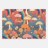 ヴィンテージ70sレトロヒッピースタイルマッシュルームボホーセット3 ラッピングペーパーシート (正面3)