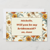 ヴィンテージ70sワイルドフラワーボホの花嫁の提案 ノートカード (正面)