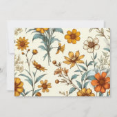 ヴィンテージ70sワイルドフラワーボホの花嫁の提案 ノートカード (裏面)