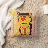 ヴィンテージ70s悲しいピエロスケッチ(D1)編集可能なスロー クッション (ブランケット)