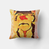 ヴィンテージ70s悲しいピエロスケッチ(D1)編集可能なスロー クッション (裏面)