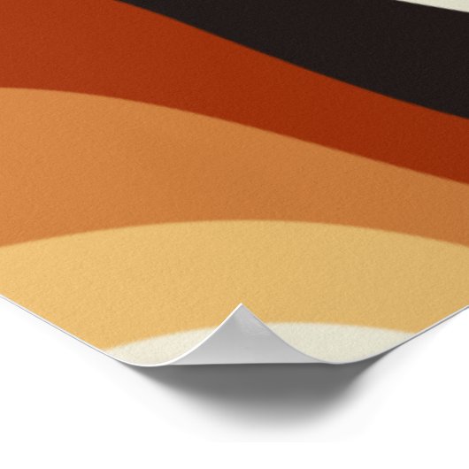 ヴィンテージ70s抽象芸術焼きオレンジ結婚の歓迎 ポスター (角)