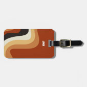 ヴィンテージ70s燃えたオレンジ色のグルービーヒッピーカスタム ラゲッジタグ (正面横)