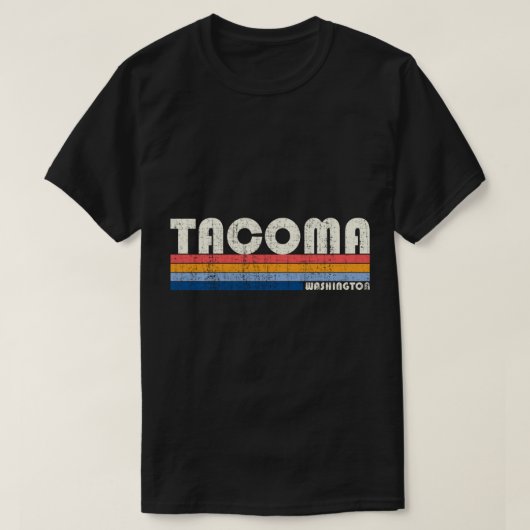 ヴィンテージ70s 80sスタイルタコマWAフード付きスウェットシャツ Tシャツ (デザイン正面)
