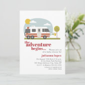 ヴィンテージ70s RVモーターホーム中立ベビーシャワーインビット 招待状 (スタンド正面)