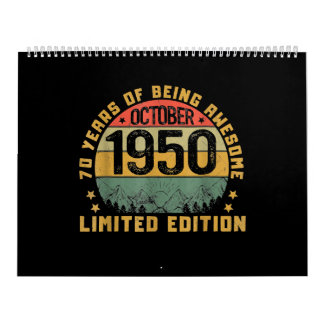 ヴィンテージ71年誕生日(1950生まれ年10月) カレンダー