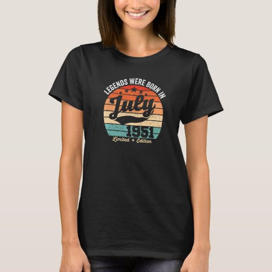 ヴィンテージ71誕生日この女王は生まれ7月だった Tシャツ (正面)