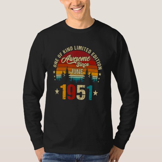 ヴィンテージ71誕生日1951素晴らし年6月以来Epic Tシャツ (正面)