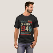 ヴィンテージ73世誕生日1949年1月73歳 Tシャツ (正面フル)