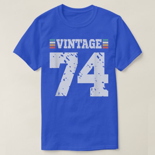 ヴィンテージ74歳ハッピー74th誕生日おもしろいスポーツ tシャツ (デザイン正面)