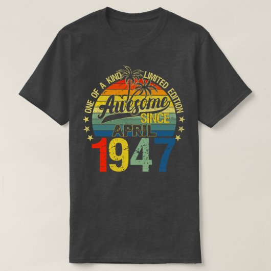 ヴィンテージ75歳1947年4月デコレーション75B Tシャツ (デザイン正面)