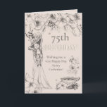 ヴィンテージ75thグルエレガントージーレディフローラ誕生日 カード<br><div class="desc">ヴィンテージフェミニンスタイルエレガンス75誕生日の女性のために、または年齢を別の希望に変更もしする。花、ティーカップ、グルジアのレディ飾イラストトップと誕生日は微妙なクリームスクリプエレガントトで設定されている。外と中の文字の残りの部分は簡単に自分の挨拶パーソナライズされたすることができる。</div>