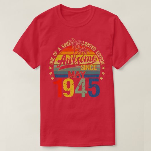 ヴィンテージ77歳1945年5月デコレーション77th Bir Tシャツ (デザイン正面)