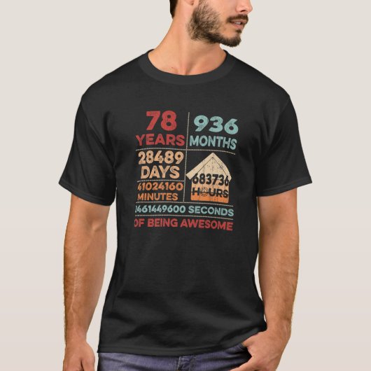 ヴィンテージ78誕生日78歳素晴らしA Tシャツ (正面)