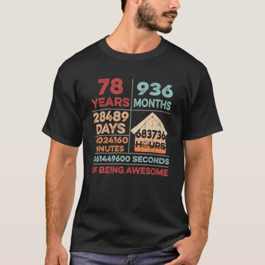 ヴィンテージ78誕生日78歳素晴らしA Tシャツ (正面)