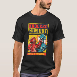 ヴィンテージ8ビット・ロッケムと戦うキッズロボットトイズソック Tシャツ