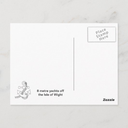 ヴィンテージ8メートルのヨットはワイト島から ポストカード (裏面)
