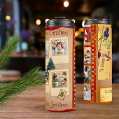 ヴィンテージ8写真テンプレートレッドベージュクリスマス タンブラー