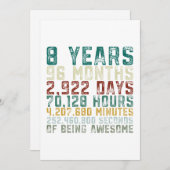 ヴィンテージ8歳8誕生日ボーイガール シーズンカード (正面/裏面)