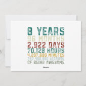 ヴィンテージ8歳8誕生日ボーイガール シーズンカード (裏面)