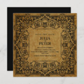 ヴィンテージ80のスタイル王室の日付招待状の保存 招待状 (正面/裏面)