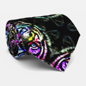 ヴィンテージ80年代の電気タイガーサテンフーラード ネクタイ (ロール)