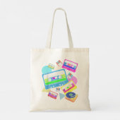 ヴィンテージ80年代の音楽テーマパーティーDiscoギフト80 トートバッグ (裏面)