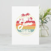 ヴィンテージ80年代1981年6月40日誕生日プレゼントアイディア 招待状 (スタンド正面)