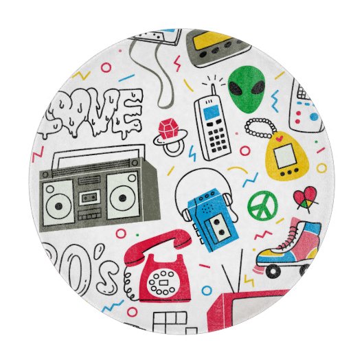 ヴィンテージ80年代90年代のドードルコレクション。 カッティングボード (正面)