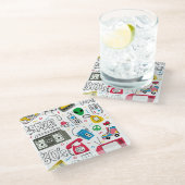 ヴィンテージ80年代90年代のドードルコレクション。 ガラスコースター (アングル)