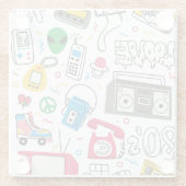 ヴィンテージ80年代90年代のドードルコレクション。 ガラスコースター (裏面)