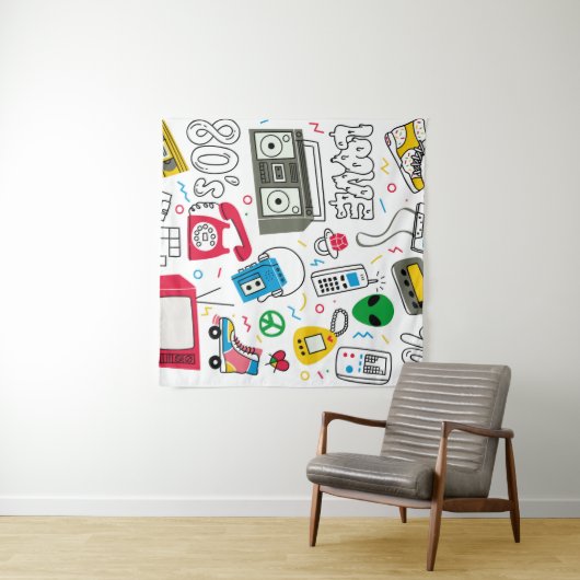 ヴィンテージ80年代90年代のドードルコレクション。 タペストリー (インサイチュ(横))