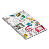 ヴィンテージ80年代90年代のブームボックス、テレビ付きドードル ノートブック (右側)