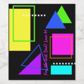 ヴィンテージ80sカスタムギフトレトロネオンカラー図形 ワインラベル (シングルラベル)