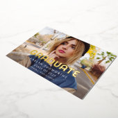 ヴィンテージ80sタイポグラフィ写真卒業パーティー金ゴールド 箔招待状 (回転した状態)