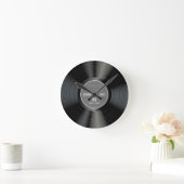 ヴィンテージ80sレコードクラシックモノグラム |名前レトロ ラウンド壁時計 (ホーム)