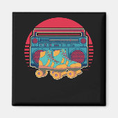 ヴィンテージ80sローラースケートで滑るガールディスコローラースカーツ マグネット (正面)