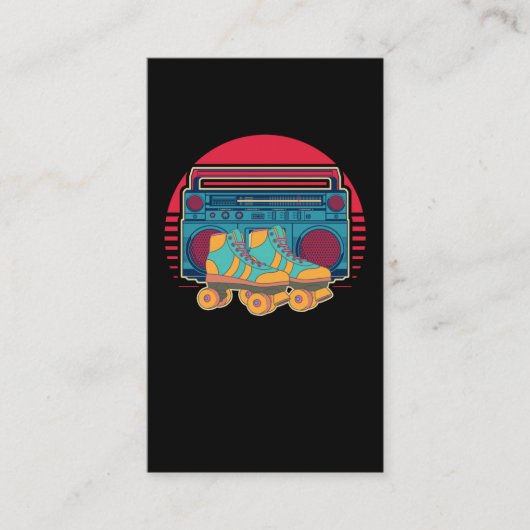 ヴィンテージ80sローラースケートで滑るガールディスコローラースケーツ 名刺 (正面)