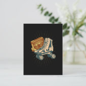 ヴィンテージ80sローラースケートとカセットラジオ愛好家 ポストカード (スタンド正面)