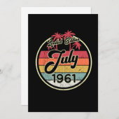 ヴィンテージ80s 1961年7月60日誕生日ギフトアイディア 招待状 (正面/裏面)