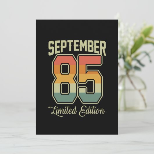 ヴィンテージ80s 1985年9月35日誕生日ギフトアイディア 招待状 (スタンド正面)
