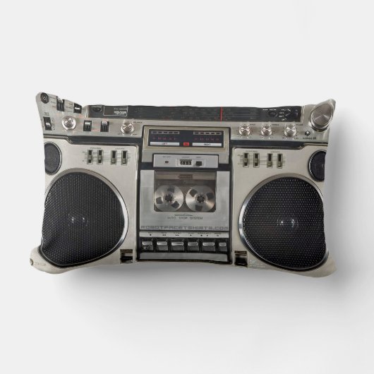 ヴィンテージ80s Boombox Ghettoblaster ランバークッション (正面)
