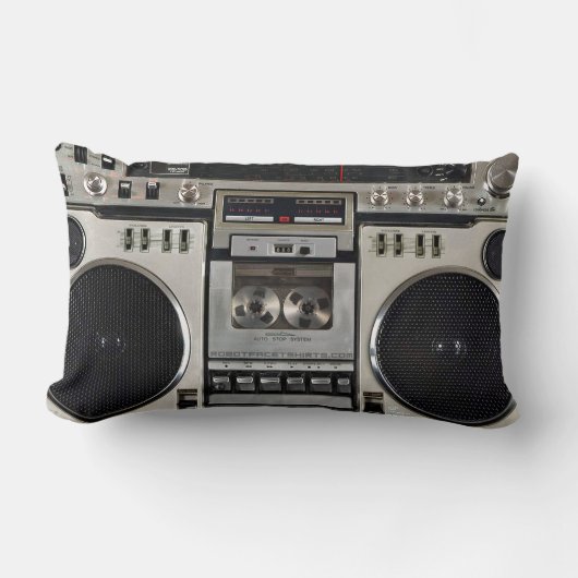 ヴィンテージ80s Boombox Ghettoblaster ランバークッション (正面)