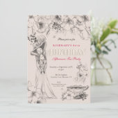 ヴィンテージ80thバースデーパーティアフタヌーンティー 招待状 (スタンド正面)