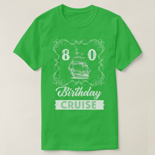 ヴィンテージ80th誕生日クルーズ tシャツ (デザイン正面)