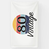 ヴィンテージ80th誕生日サンセット 横断幕 (縦)