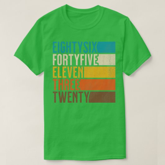 ヴィンテージ864511320八十六四十五十三 Tシャツ (デザイン正面)