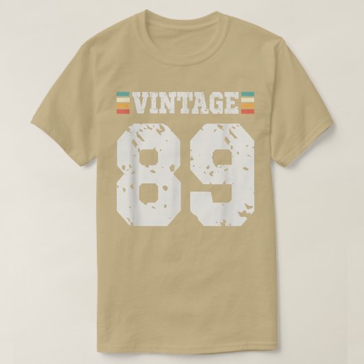 ヴィンテージ89歳ハッピー89誕生日おもしろいスポーツ Tシャツ (デザイン正面)