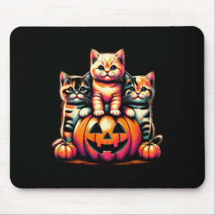ヴィンテージ90年代の猫がカボチャのハロウィン不気味 マウスパッド