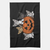 ヴィンテージ90年代キャットハロウィーンレトロシ不気味ーズ キッチンタオル (縦)